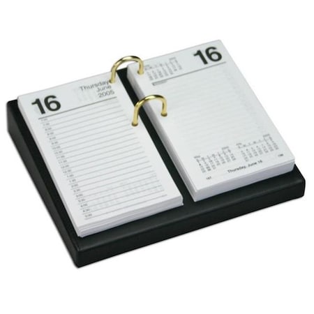 Dacasso Dacasso A1041 Black Leather 3.5 in. x 6 in. Desktop Calendar Holder - Silver Bolts A1041
